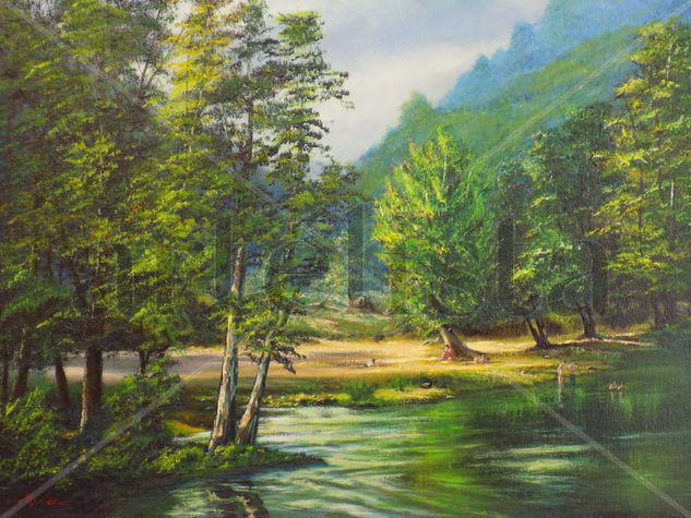 Río "O Caneiro" Oil Canvas Landscaping