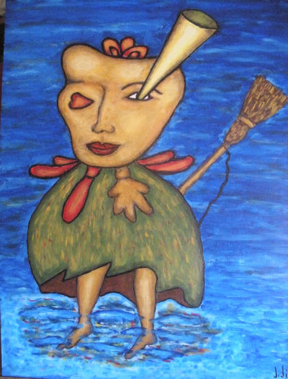 EN LA NUBE Acrylic Panel Figure Painting