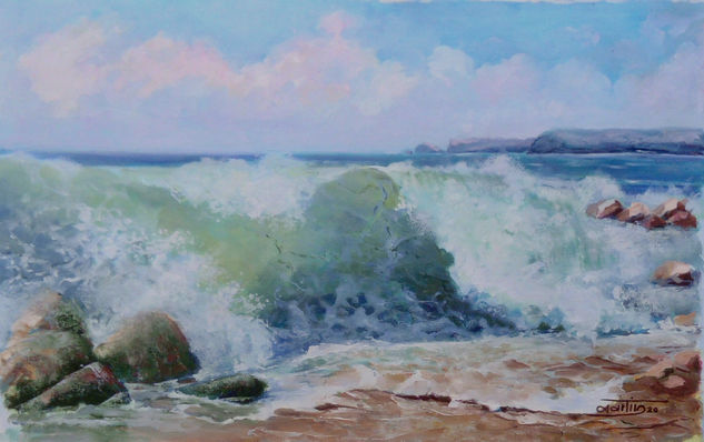 ola 1 Oil Canvas Marine Painting