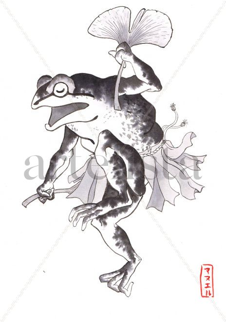 Toad with ginkgo