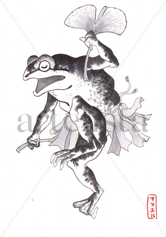 toad with ginkgo