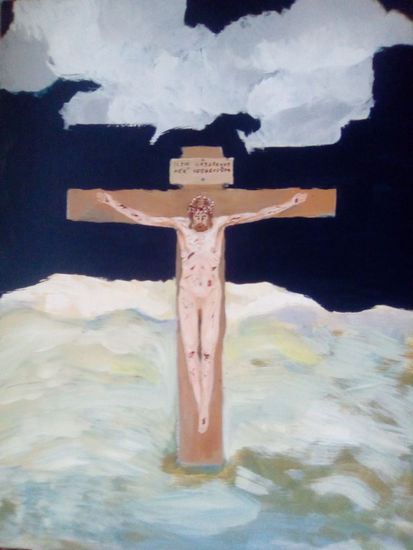 Crufifixion Acrylic Canvas Figure Painting