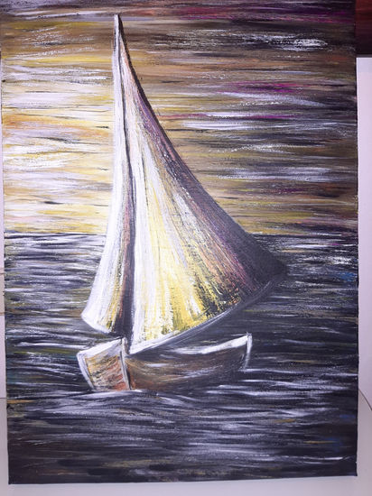 Solitario Acrylic Canvas Marine Painting