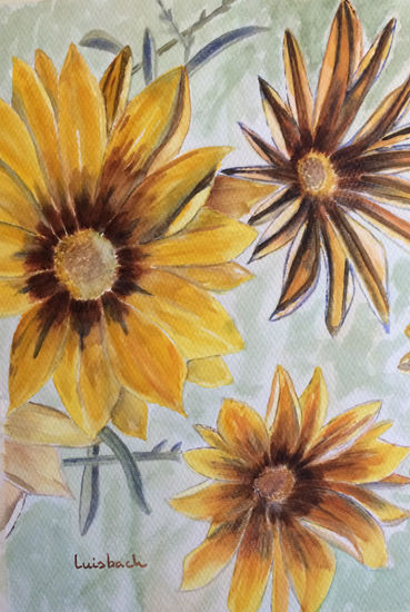 Margaritas amarillas. Watercolour Paper Floral Painting