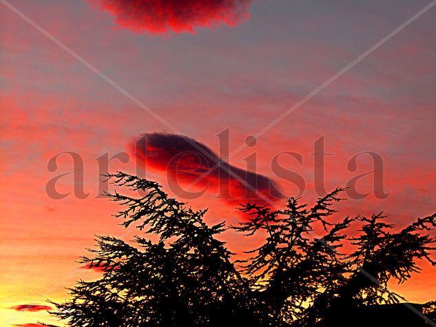 nubes rojas Naturaleza Color (Digital)