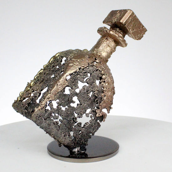 Botella de ciruela vieja - Botella de escultura acero bronce latón Bronze Figurative