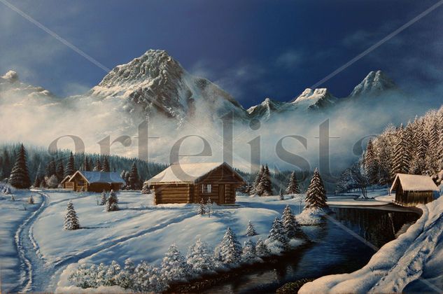 Paisaje nevado Oil Panel Landscaping