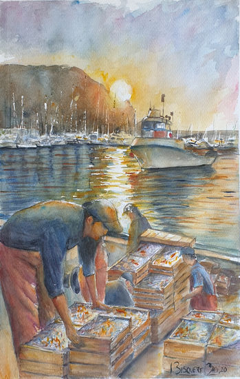 La pesca Watercolour Paper Marine Painting