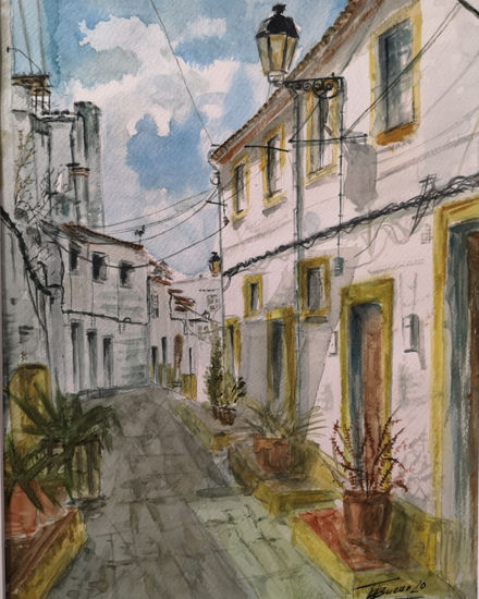 Calle das Beatas, Elvas Acuarela Papel Otros