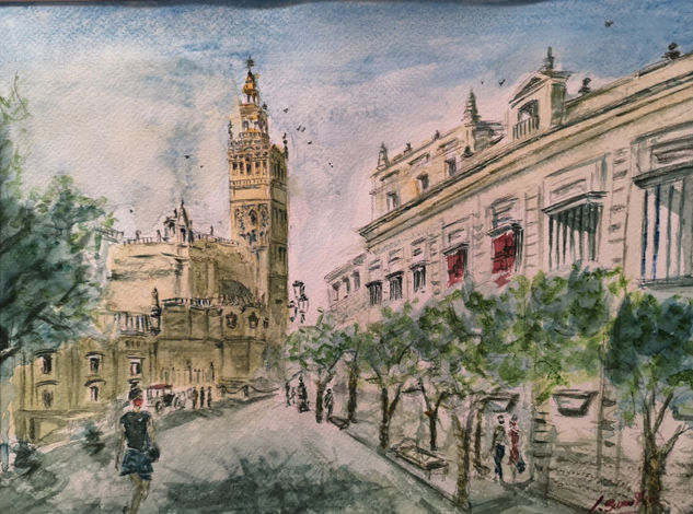 La Giralda (Sevilla) Acuarela Papel Paisaje