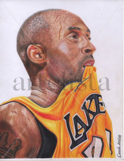 Dibujo realista de Kobe Bryan Técnica Mixta