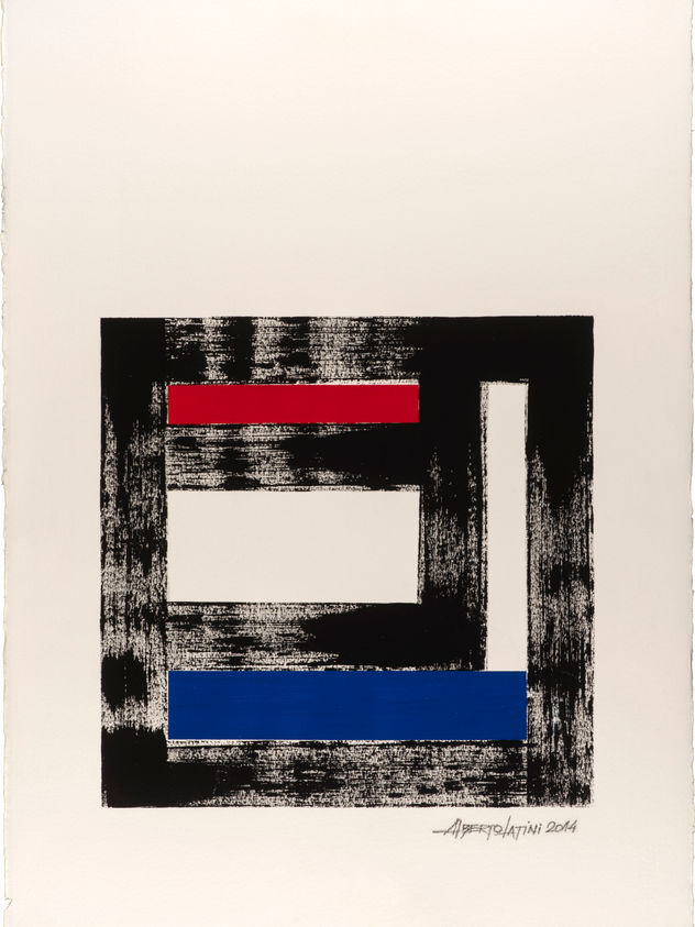 GEOMETRIC  BLUE and RED  14-10