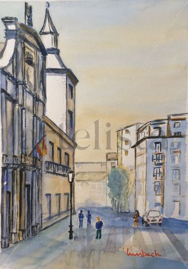 Plaza de la provincia, Madrid. Watercolour Paper Landscaping