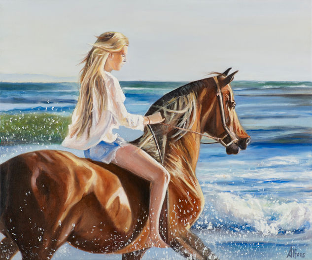 My horse Oil Canvas Figure Painting