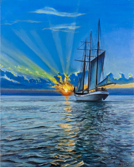 Sweet light Oil Canvas Marine Painting