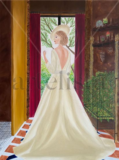 Mujer en la Toscana Oil Canvas Figure Painting