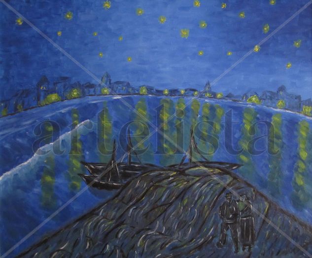 Noche estrellada Oil Canvas Marine Painting