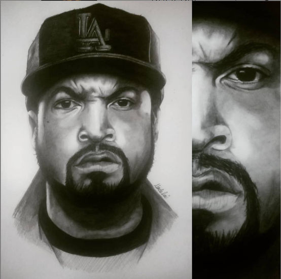 Dibujo realista de Ice Cube a lapiz Lápiz