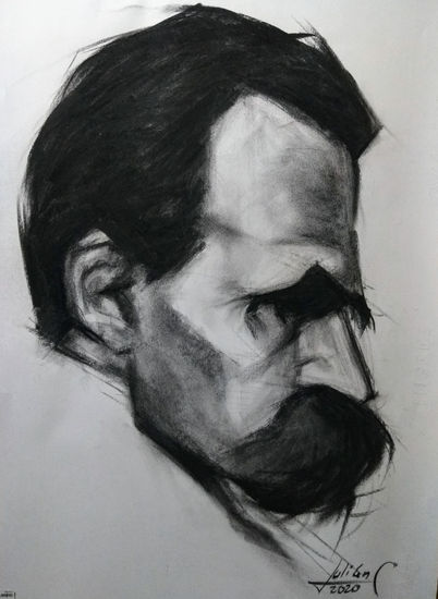 Retrato Nietzsche Carboncillo