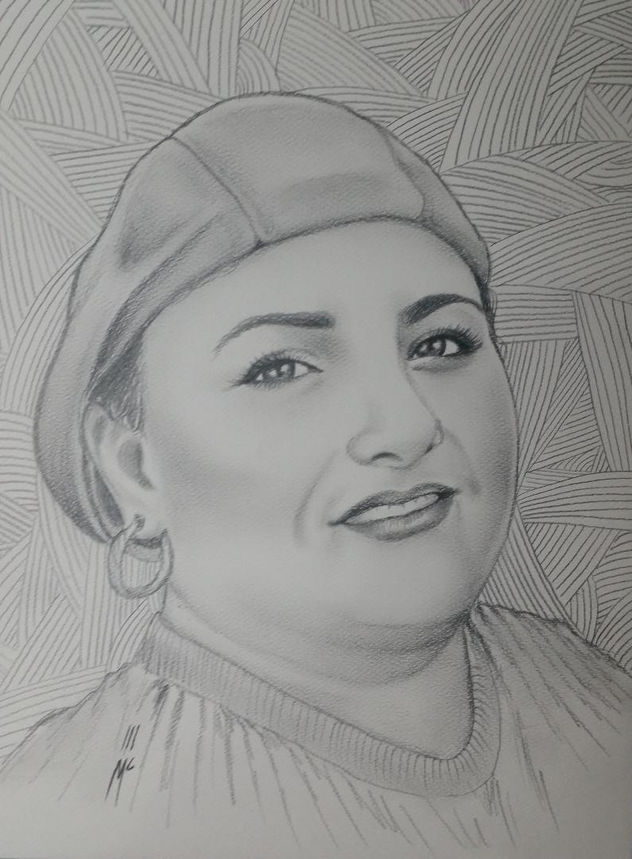 INGRID CHAVEZ PERIODISTA HONDUREÑA, DIBUJO AL CARBONCILLO