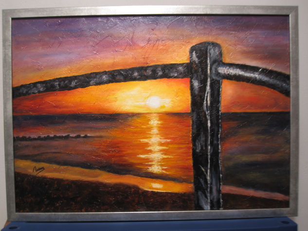 Atardecer Oil Canvas Marine Painting