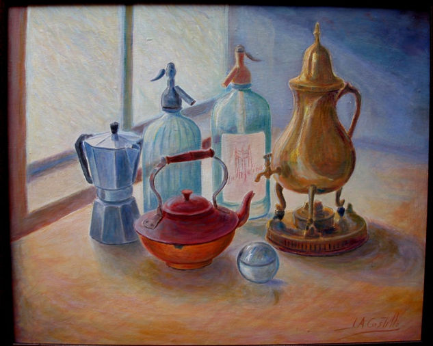 bodegón con xifones" Oil Canvas Still Life Paintings