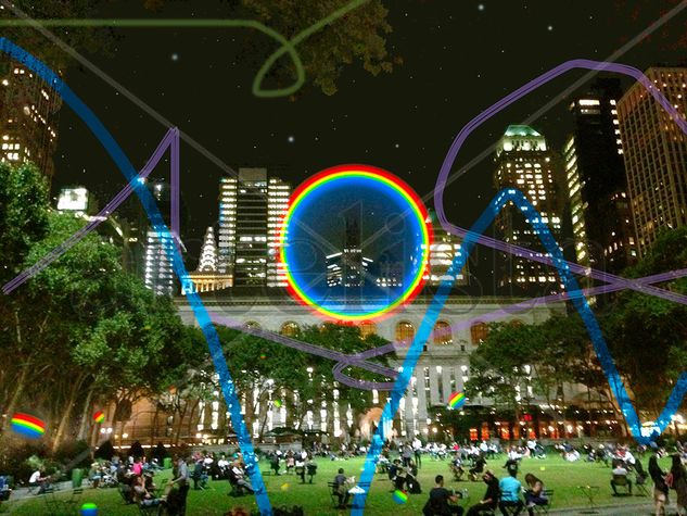 Circular Rainbow over the NYC Public Library 