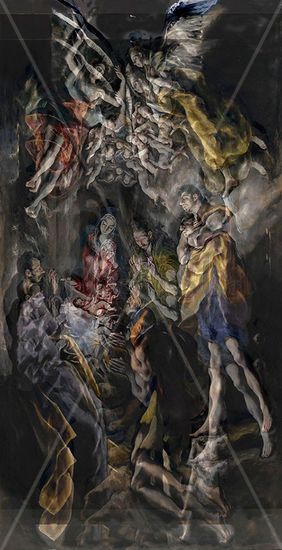 La adoración de los pastores de El Greco –parafrásis– 