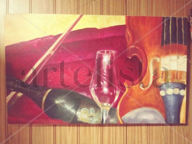 Bebiendo una melodia romántica Oil Canvas Still Life Paintings