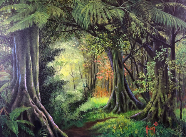 Bosque Sagrado - Sacred Forest Oil Canvas Landscaping