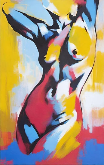 Lively Acrylic Canvas Nude Paintings