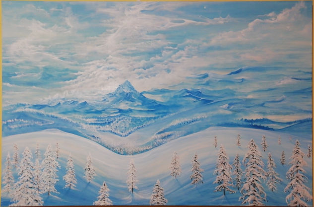 Gozando la nieve Oil Canvas Landscaping