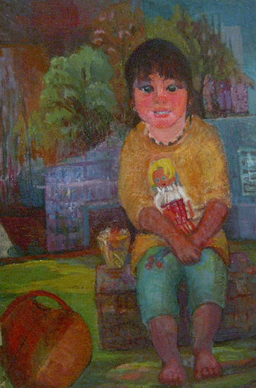 Niña Oil Canvas Figure Painting