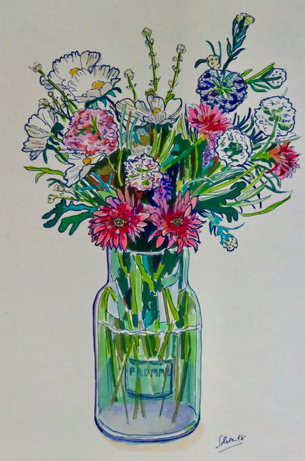 Jarrón con flores