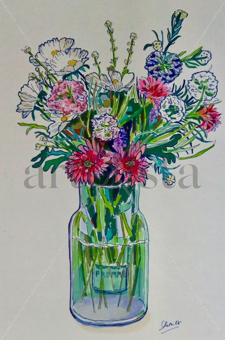 Jarrón con flores