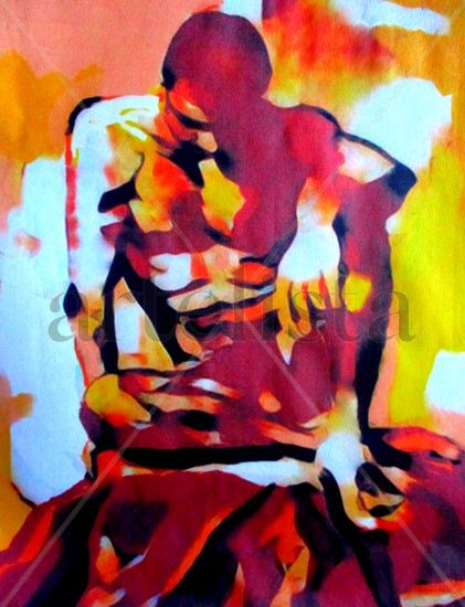 "Doleful" Acrylic Canvas Figure Painting