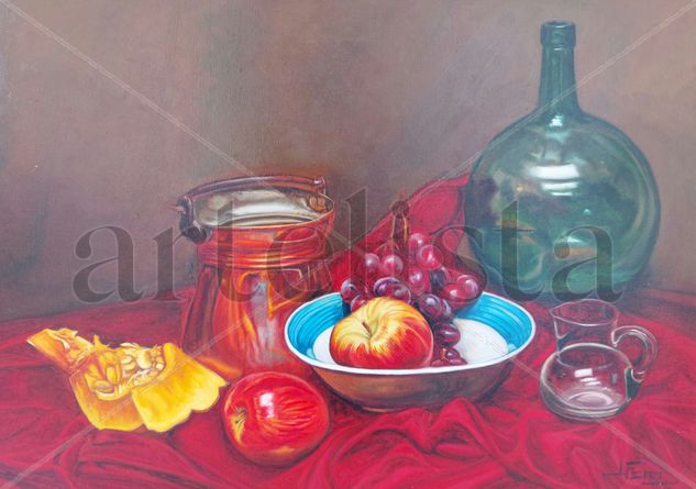 Cristall amb coure Oil Canvas Still Life Paintings