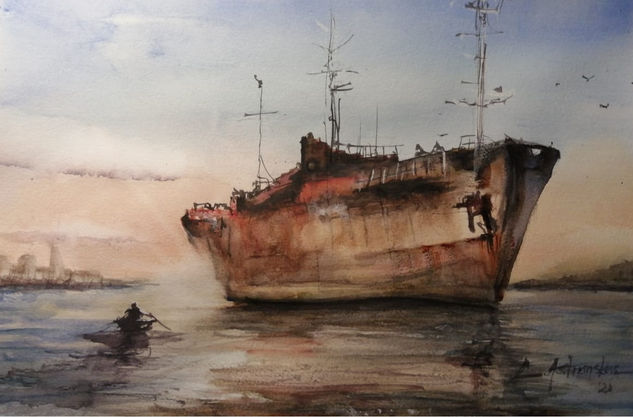 ABANDONADO Watercolour Paper Marine Painting