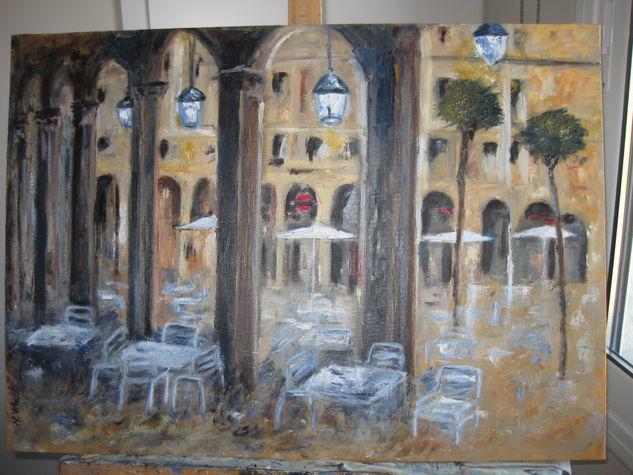 Plaça real Oil Canvas Landscaping