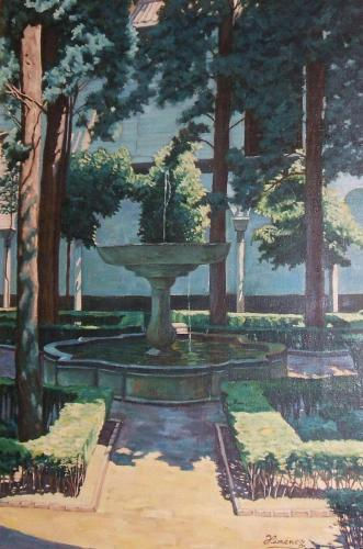 Patio de Lindaraja Oil Canvas Landscaping