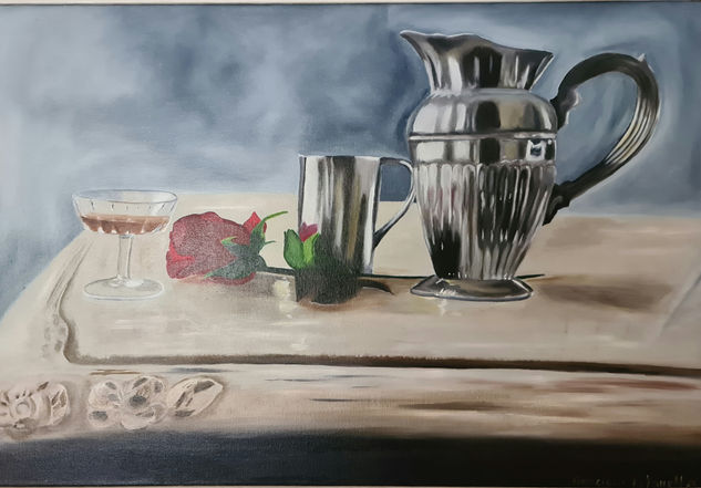 La espera entre metáles Oil Canvas Still Life Paintings