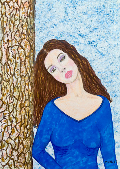 La mujer del árbol Mixed Media