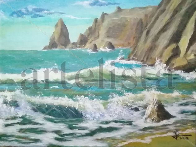 Acantilados Acrylic Canvas Marine Painting