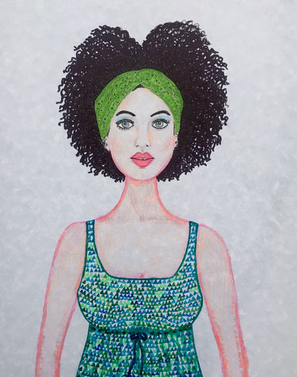 Cabello afro Mixed Media