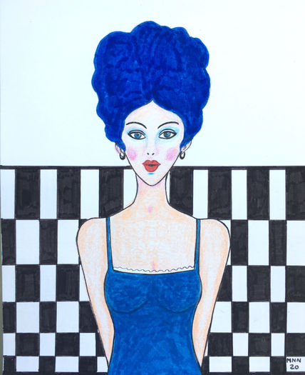Mujer de azul