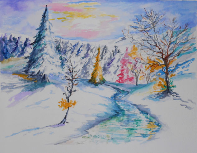 Invierno Watercolour Card Landscaping