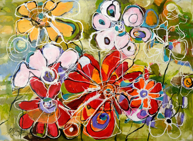 Abstract, painting original Bissinger