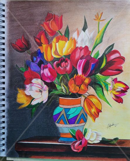 Flores en jarron Ink