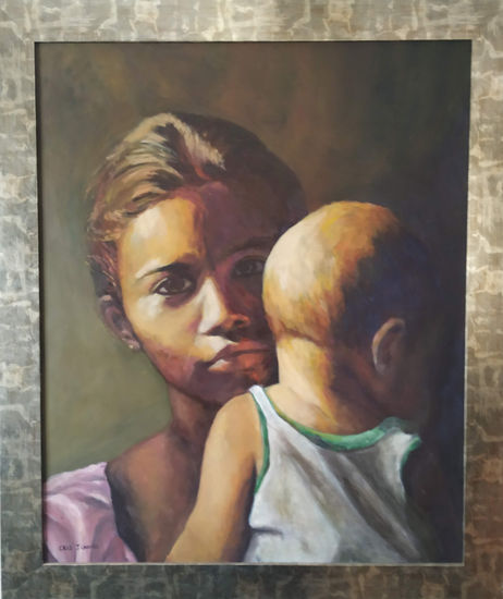 Madreniña Oil Panel Portrait