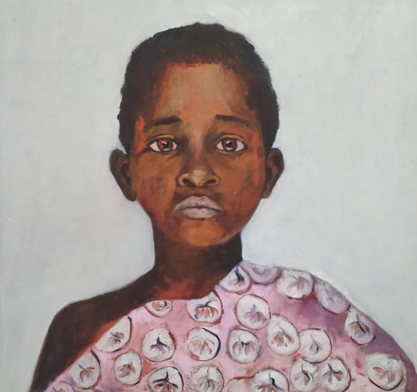 África Oil Panel Portrait